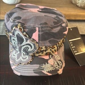 Camouflage Military Cap with Embellishments
